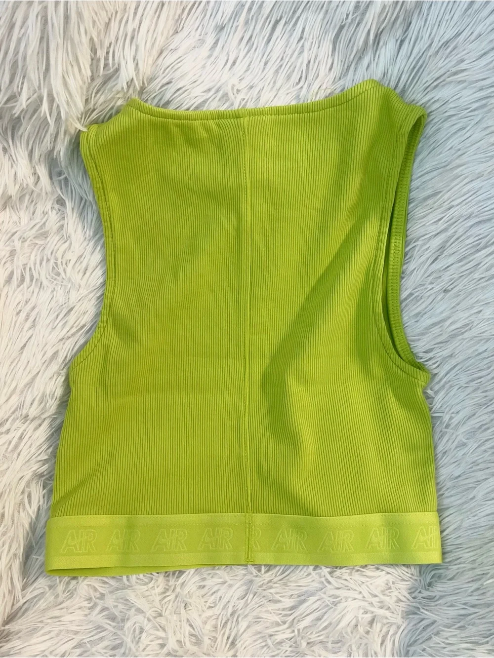 Lime green Nike air workout yoga running sports crop top